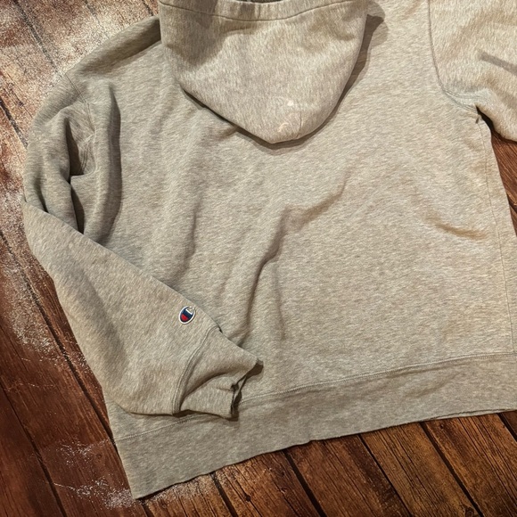 Vintage Champion Quarter Zip Hooded Sweatshirt | VINEYARD LAT 41N| Gray | Large - Picture 7 of 8